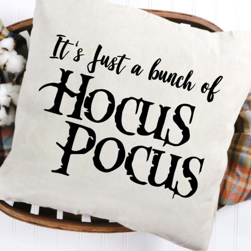 NEW 18x18 pillow cover. Halloween Hocus Pocus. Indoor/Outdoor decor.